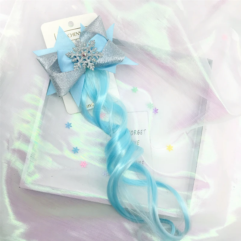 1 шт. милые синие сетчатые заколки для волос в виде снежинок длинные вечерние