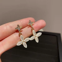 2022 new fashion japanese korea delicate jewelry delicate earrings for women crystal flower lady earrings female korean jewelry