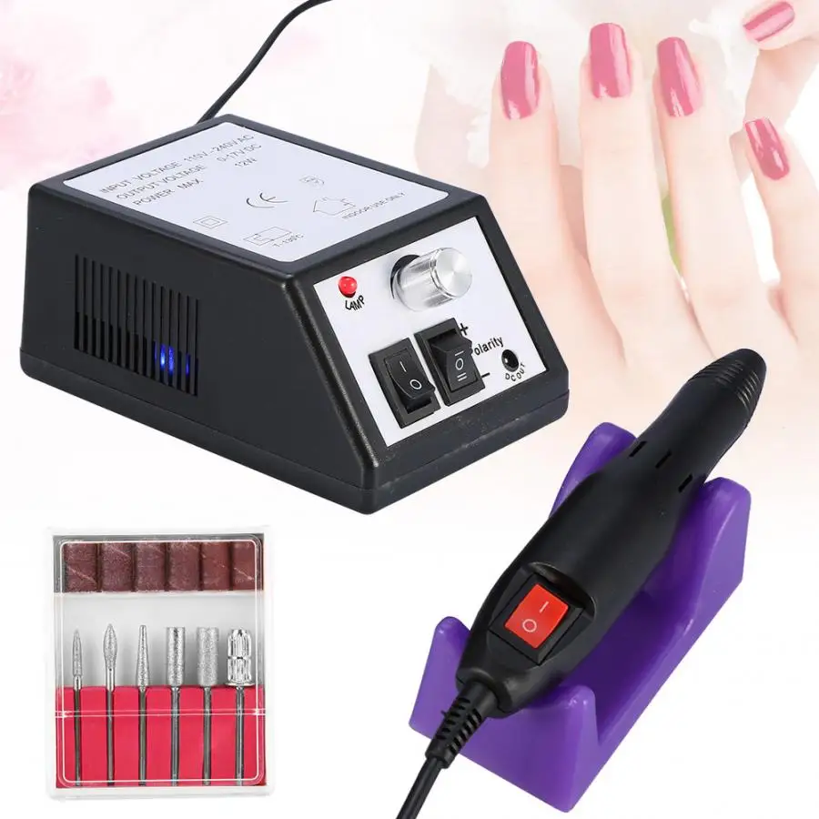 12W электрические сверла для ногтей Set Mill Cutter Machine Типсы маникюра брикет