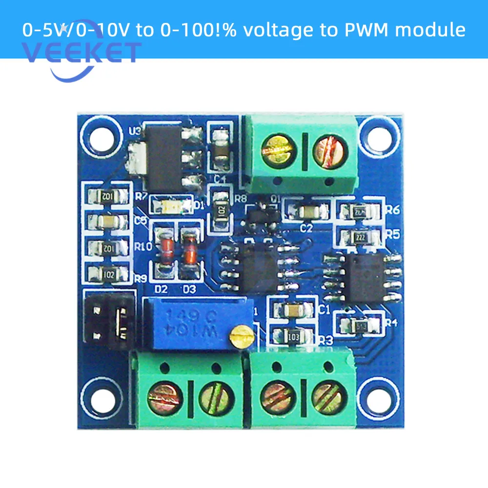 

5V-12V Voltage to PWM Adjustabl Converter Power Module 0-5V/0-10V to 0-100% Voltage to PWM for PLC MCU Digital to Analog Signal