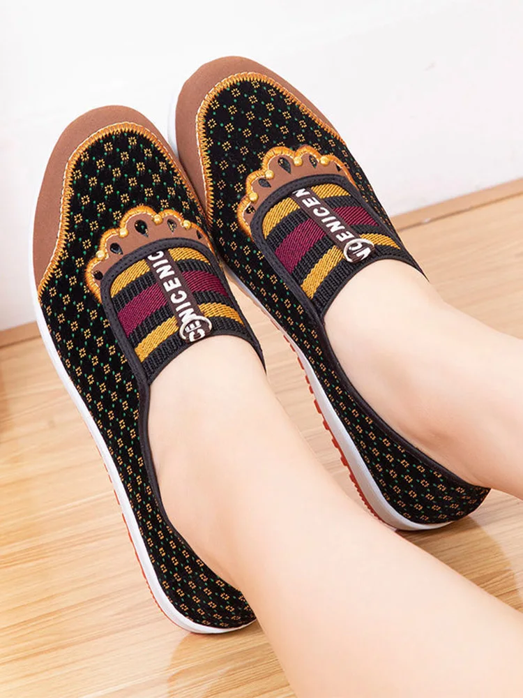 

New Spring and Autumn Cloth Shoes Women's Single Shoes Soft Soled Anti Slip Shoes Middle-aged Old Mothers Womens Walking Shoes