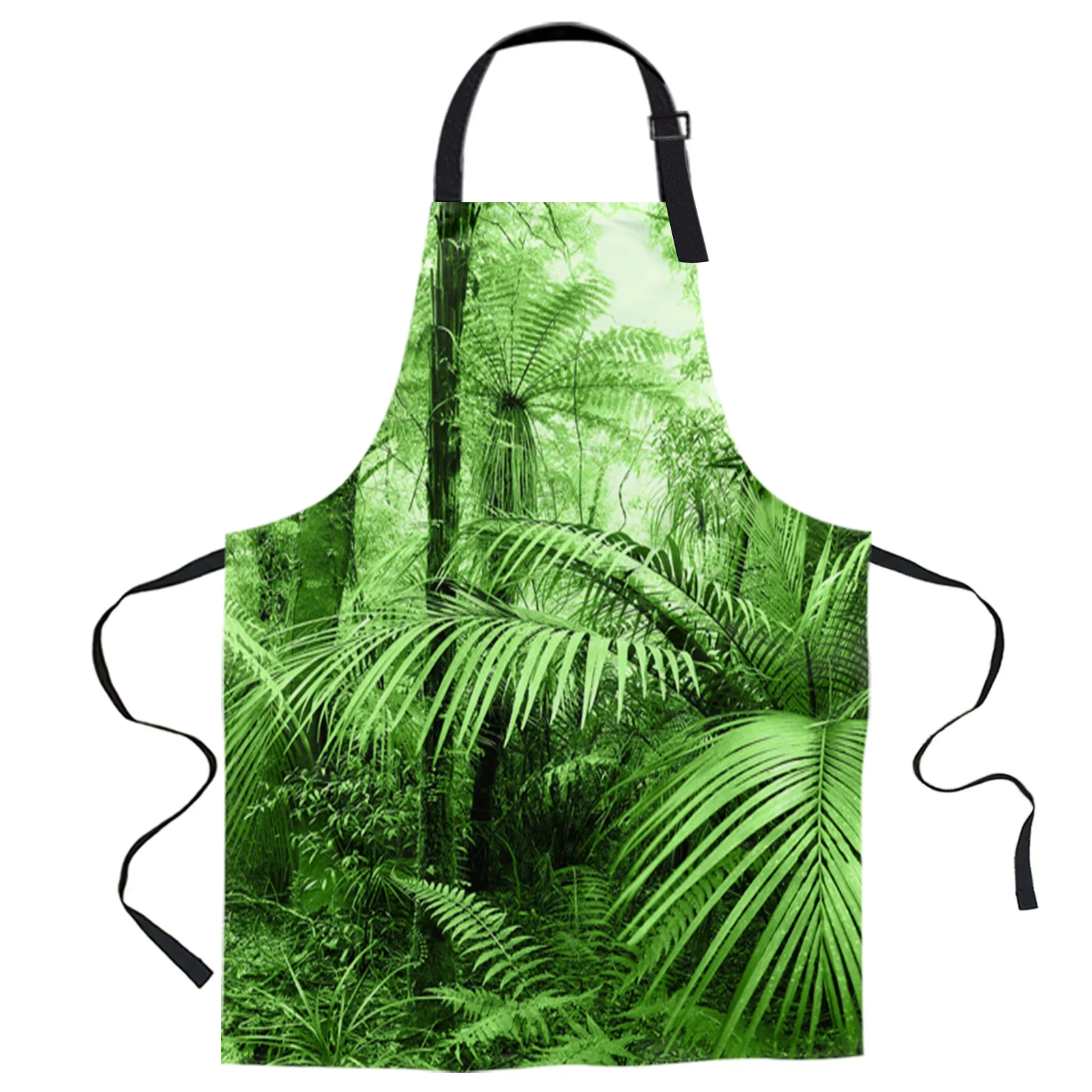 

Green Jungle Forest Scenery Aprons for Women Men Kid Cooking Baking Apron Kitchen Utility Equipment Accessories