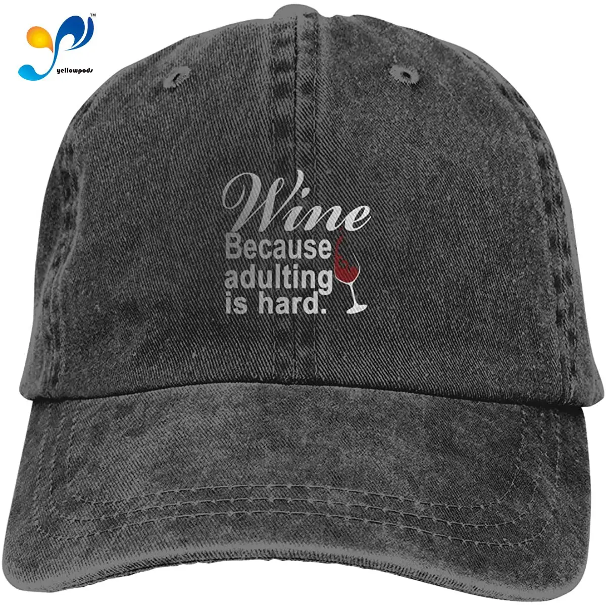 

Wine Adulting is Hard Unisex Soft Casquette Cap Fashion Hat Vintage Adjustable Baseball Caps