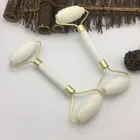 Массажер для лица с двумя головками, 1 шт., Нефритовый ролик-массажер