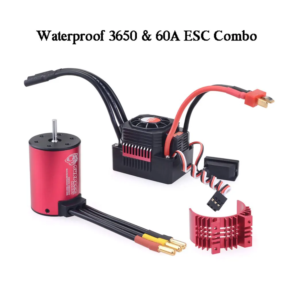 Водонепроницаемый 3650 3600KV 4500KV 5200KV бесщеточный двигатель w/60A ESC Combo для RC 1/10 GTR/Lexus 3S