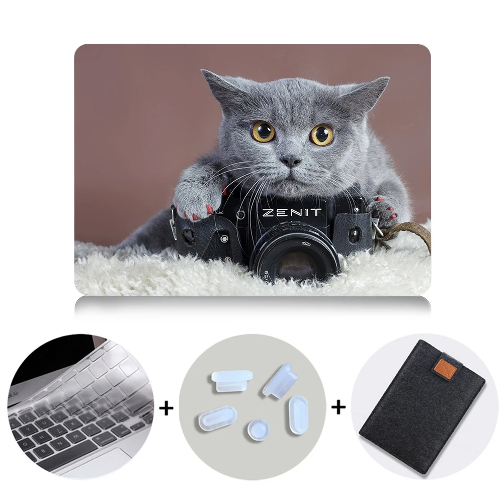 MTT чехол с милым котом и собакой для Macbook Air 11 13 Pro retina 13 15 с сенсорной панелью для mac book 12 дюймов Сумка для ноутбука с животными - Цвет: MB07