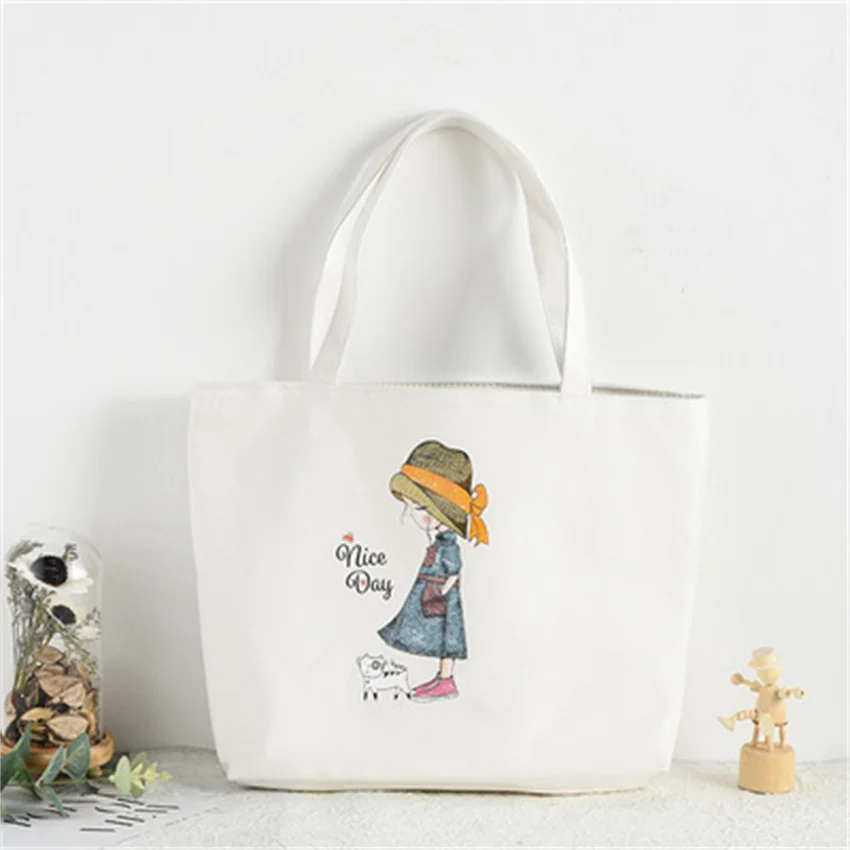 

2021 new summer carry canvas bag female one-shoulder college student large capacity environmentally friendly shopping bag