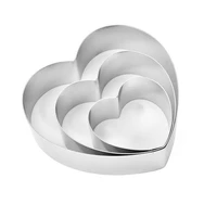 3pcsset heart shape cookie cutter stainless steel fondant cake decorating tools cupcake biscuit mold diy kitchen baking tools