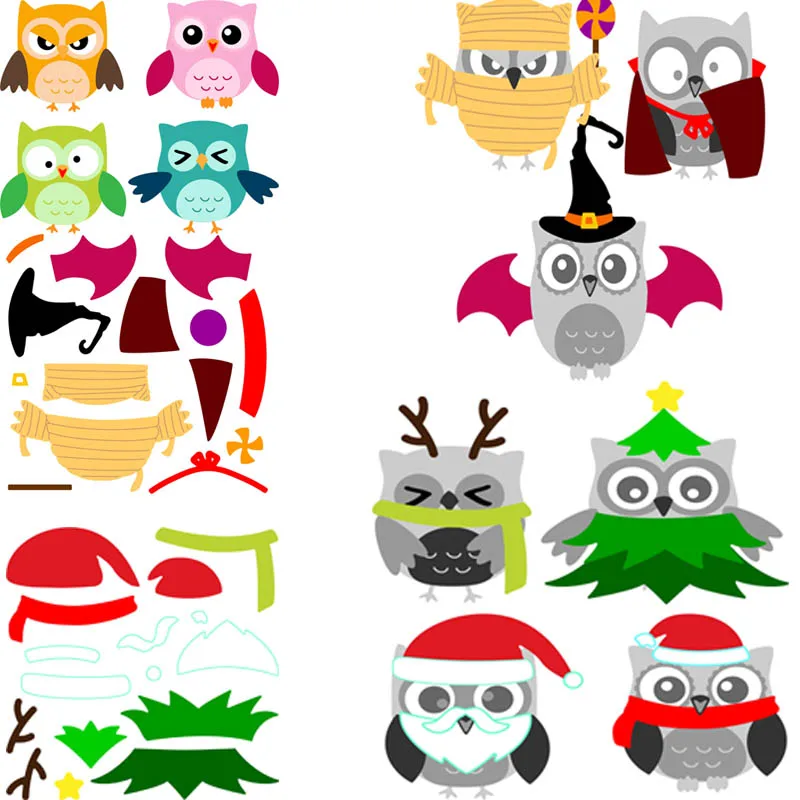 

Owl Metal Cutting Dies for Scrapbooking Steel Craft Die Cut Embossing Paper Card Album Stencil