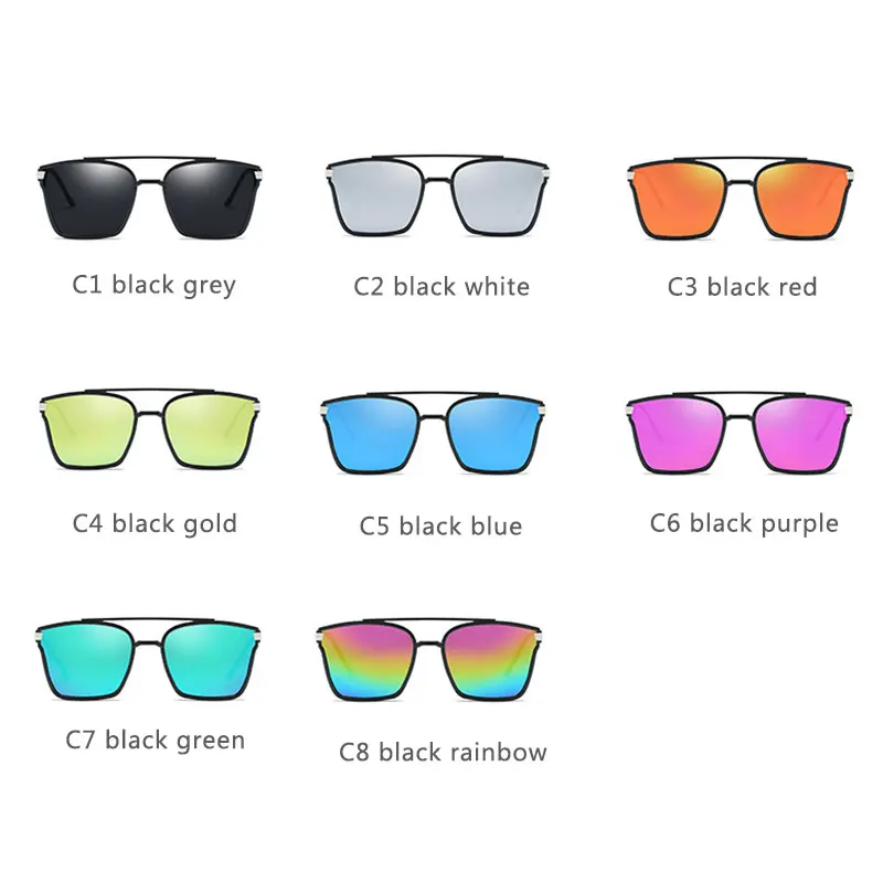 

Q Vintage Brand Designer UV400 Driving Goggles Double Beam Oculos de sol Retro Glasses Square Men Sunglasses