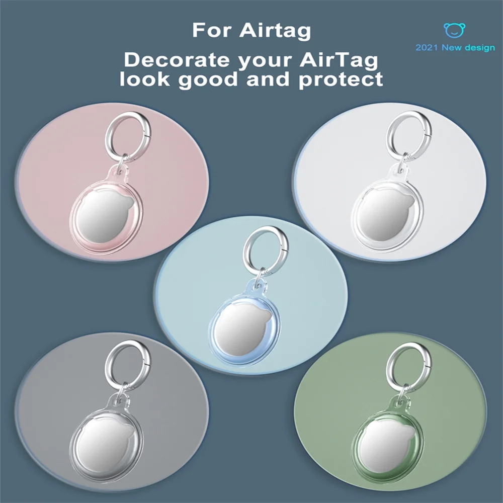 

Transparent Protective Case Cover For Apple Airtag Bluetooth Tracker Locator Anti-Lost Keychian TPU Shell For Airtag Carry Case