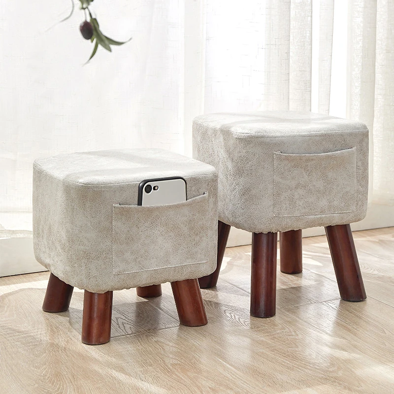 Табурет для смены обуви дома модный диван гостиной из массива дерева маленький