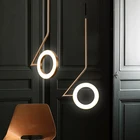 Nordic спальня прикроватная светодиодная Одиночная люстра минималистская линия кольцо Ресторан кабинет бар дизайнерские креативные лампы