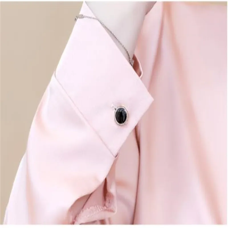 

Autumn Spring Women Blouses Long Sleeve Office Lady Tops 2019 Warm V-Neck Chiffon Female Shirts Slim Blusas Mujer De Moda M220