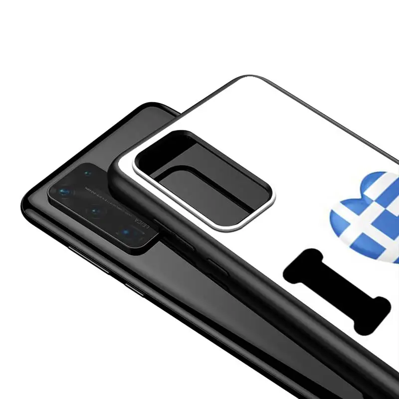 

For Huawei P40 P30 P20 Pro Lite E Plus 5G Bright Black Cover Greece Greek National Flags For Huawei P10 P9 P8 Lite Phone Case