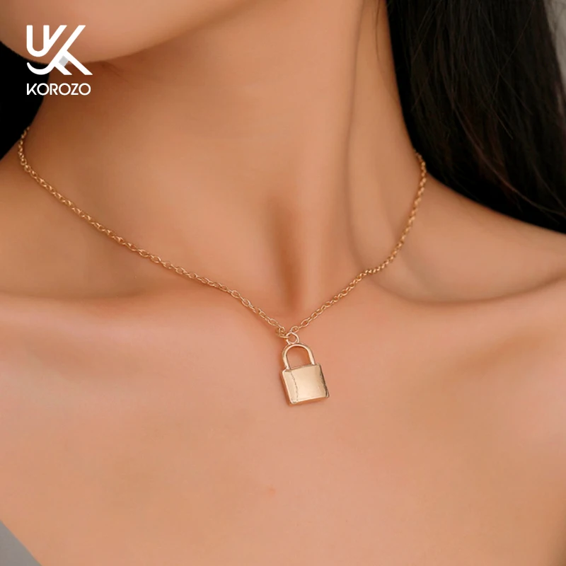 Винтаж Lover's Pad Подвеска &quotзамок&quot панк звено цепи Серебряный Цвет Для женщин