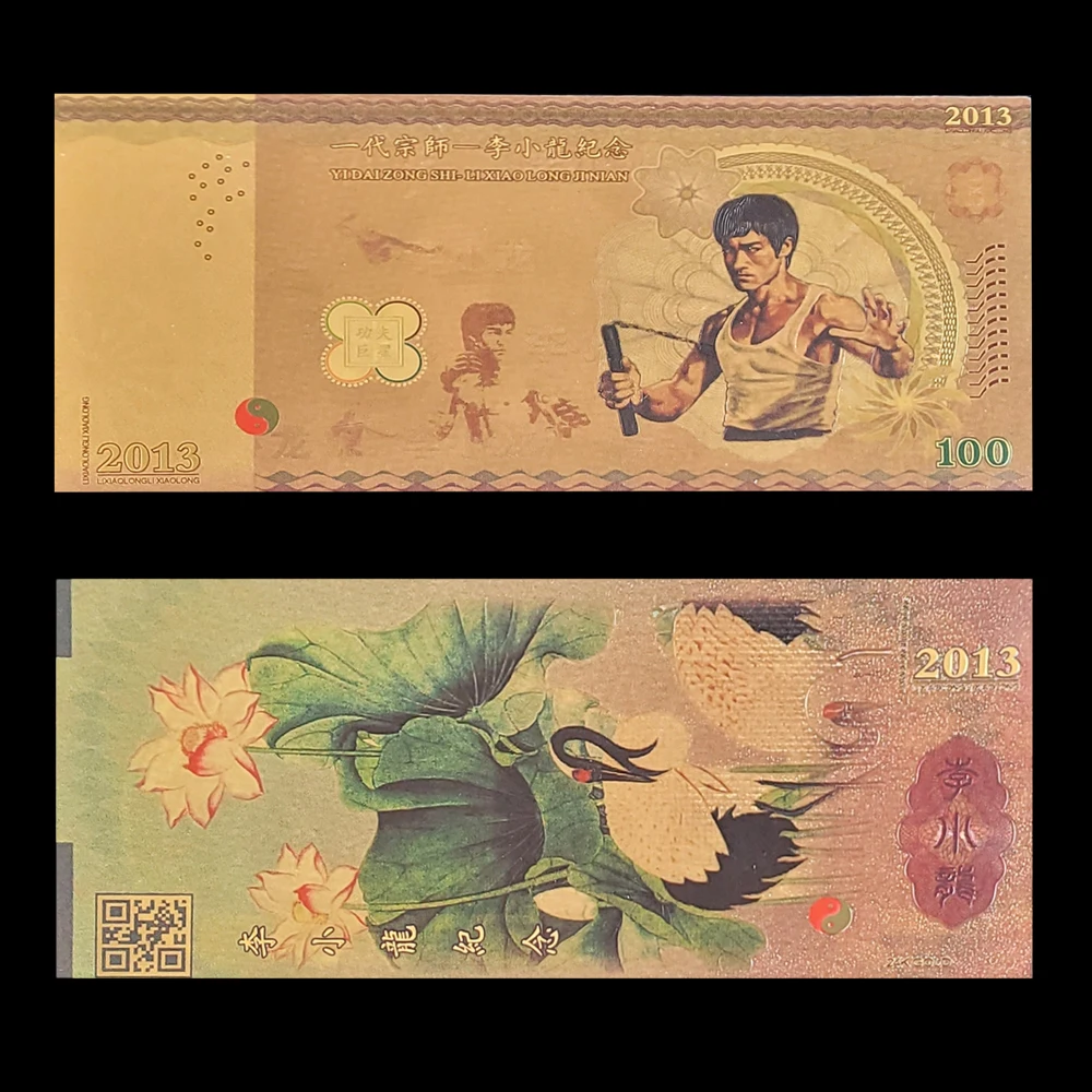 

10 шт./лот LIXIAOLONG Брюс Ли Note Золотая банкнота 24k золото для забавных подарков и коллекции