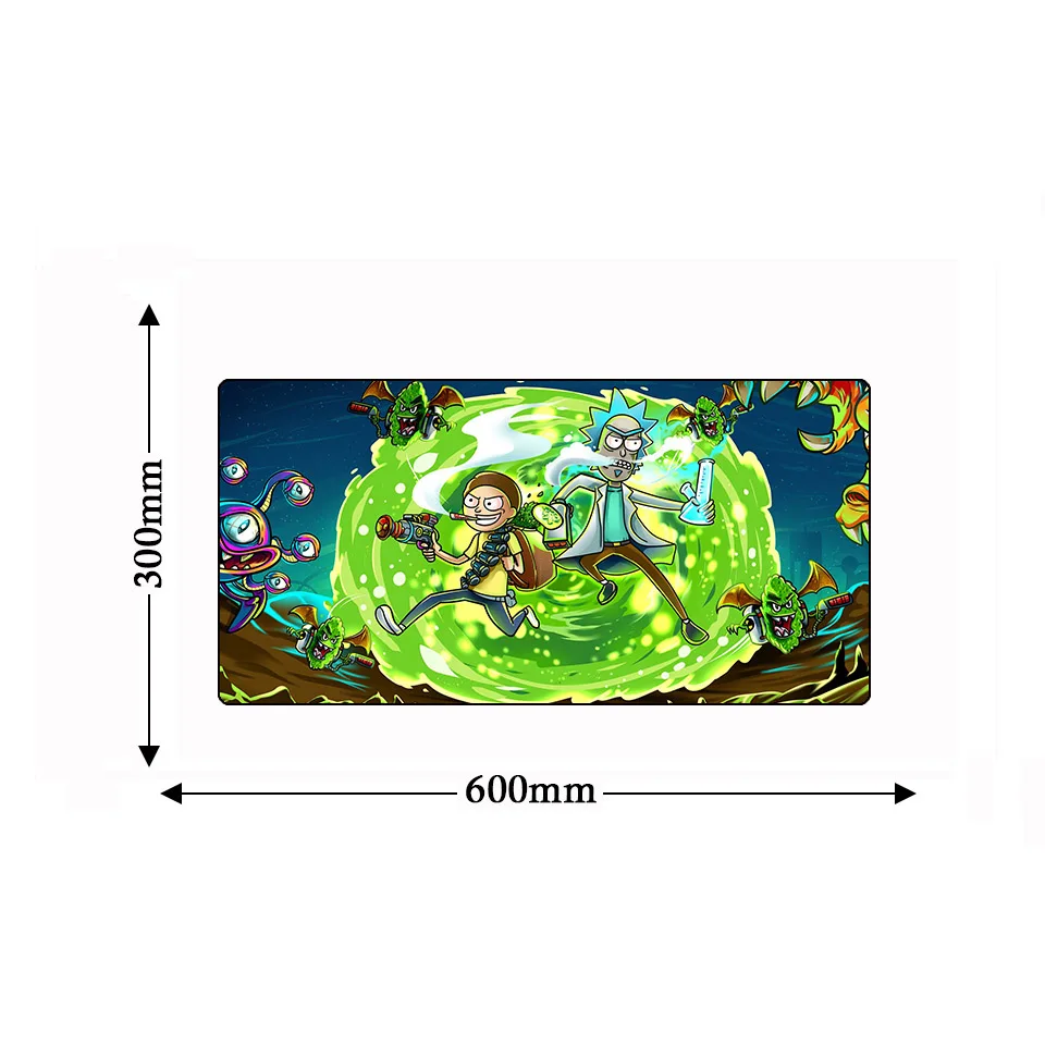 Большой Противоскользящий коврик для мыши компьютера аниме Рик Морти 600*300 мм