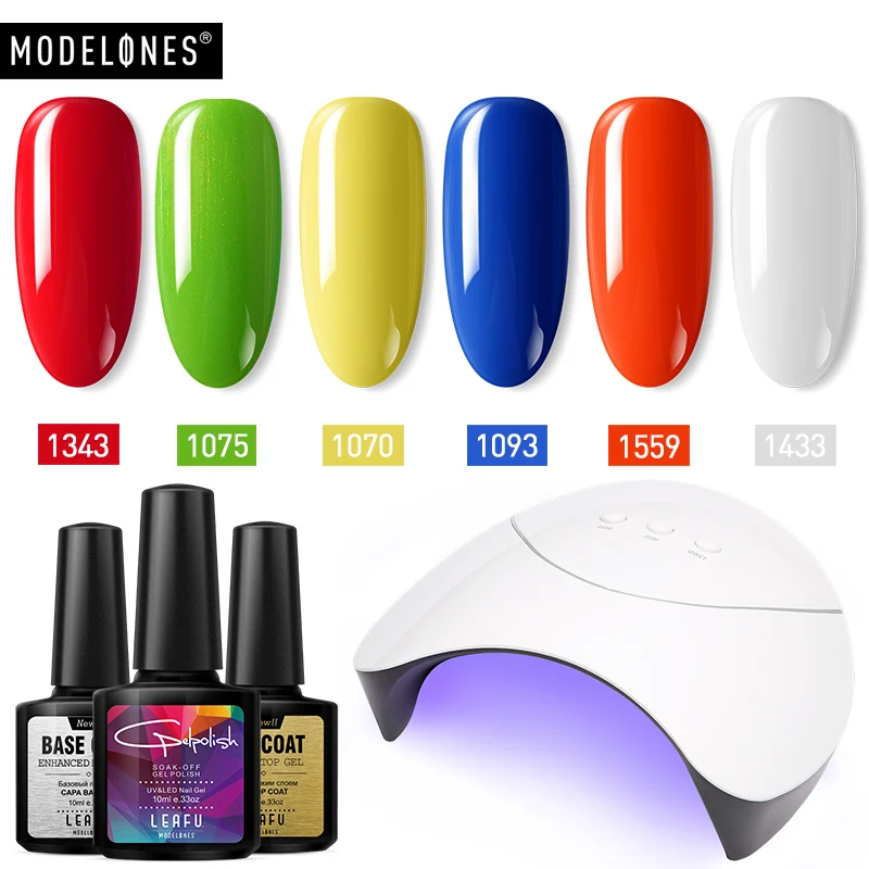 Modelones 9 шт./лот УФ гель для ногтей Дизайн 36 Вт Светодиодная лампа дизайна набор