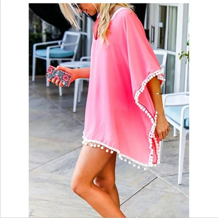 Женское пляжное платье с V образным вырезом| |