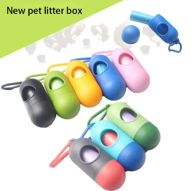 Pill / Bone 8 Color Cure Shit Bag Dispenser Trash Can Holder Poop Set Pet Dog Cleaning Supplies 15 Roll Bags | Дом и сад
