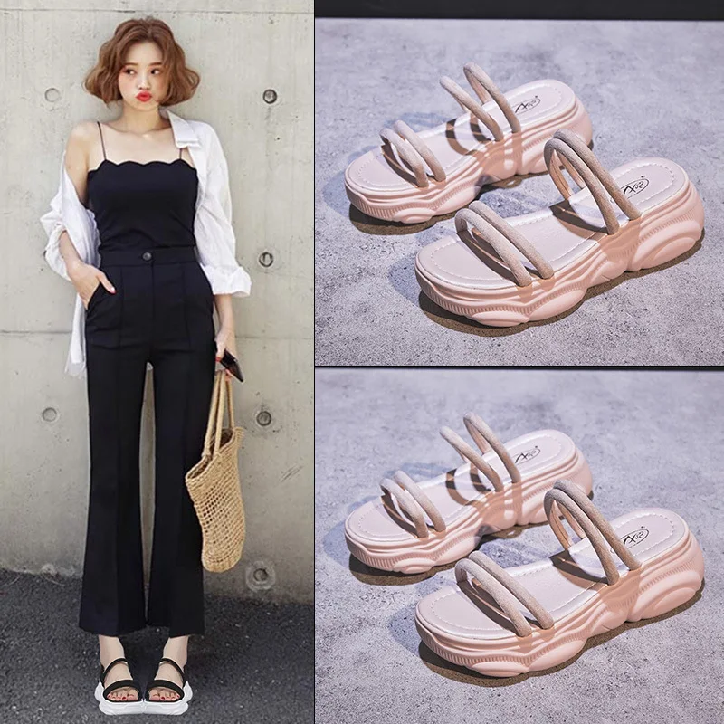Женские босоножки Koovan Новинка лета 2020 Дамская обувь на толстой подошве