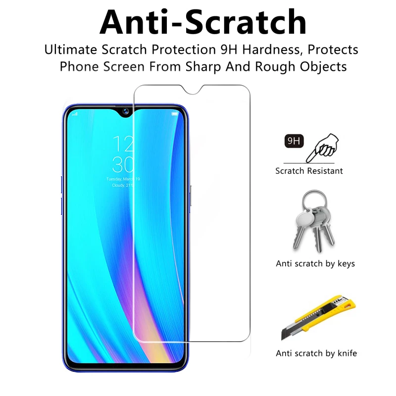 2 piezas para Oppo Realme XT vidrio duro Protector de pantalla vidrio templado para Oppo Realme X2 vidrio Oppo Realme XT X2 Realme 5 5 Pro-3