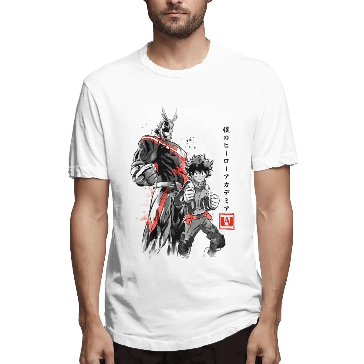 Забавный принт Midoriya с героями из мультфильма Мой герой футболка размера плюс