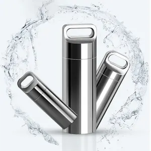 1PCS Stainless Steel Sealed Capsule Waterproof Pill Box Camping Firstaid Pendant Travel Outdoor Port in Pakistan
