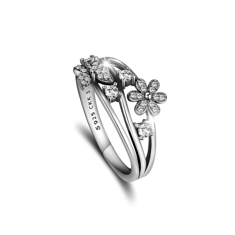 Серебряные кольца для женщин палец бабочка циркон мода 925 Серебряное кольцо