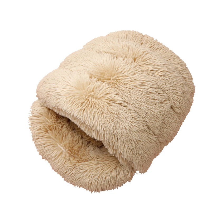 

Pet Dog Cat Bed Round Long Plush Cat's Warm House Small Cats Dog Nest Cave Pet Kitten Cushion Basket Sleepping Pet Bed