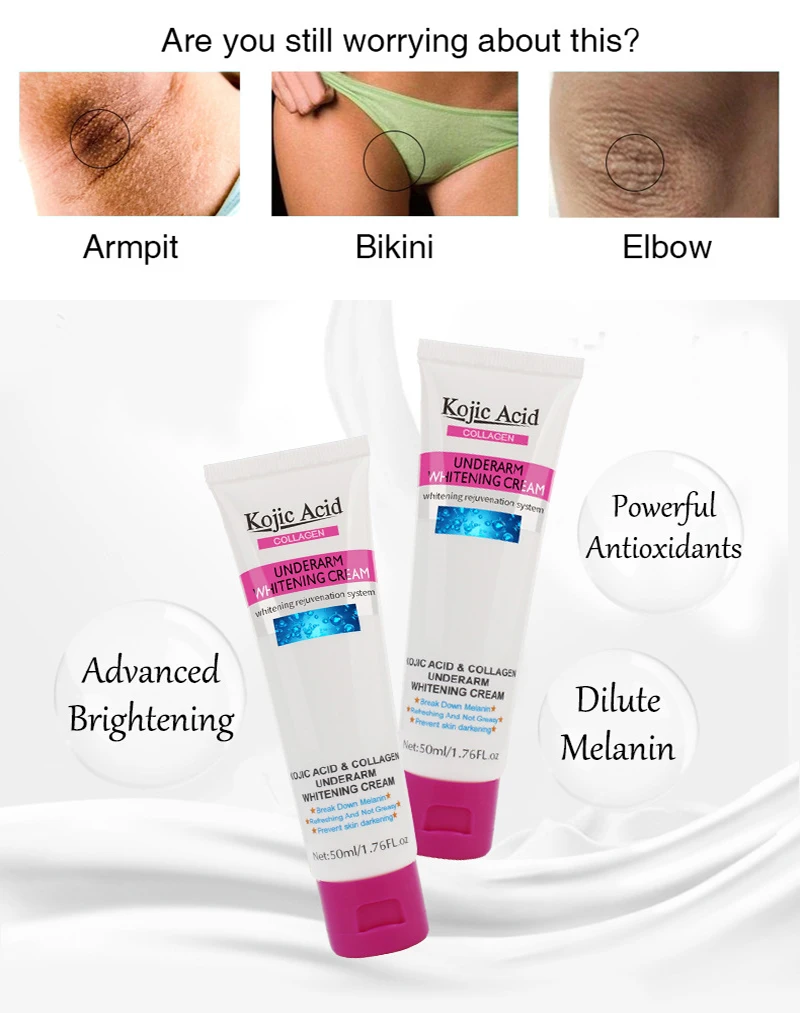 50ml Kojic Acid Women Armpit Whitening Cream Underarm Private Part Nipple Skin Care Repair Body |