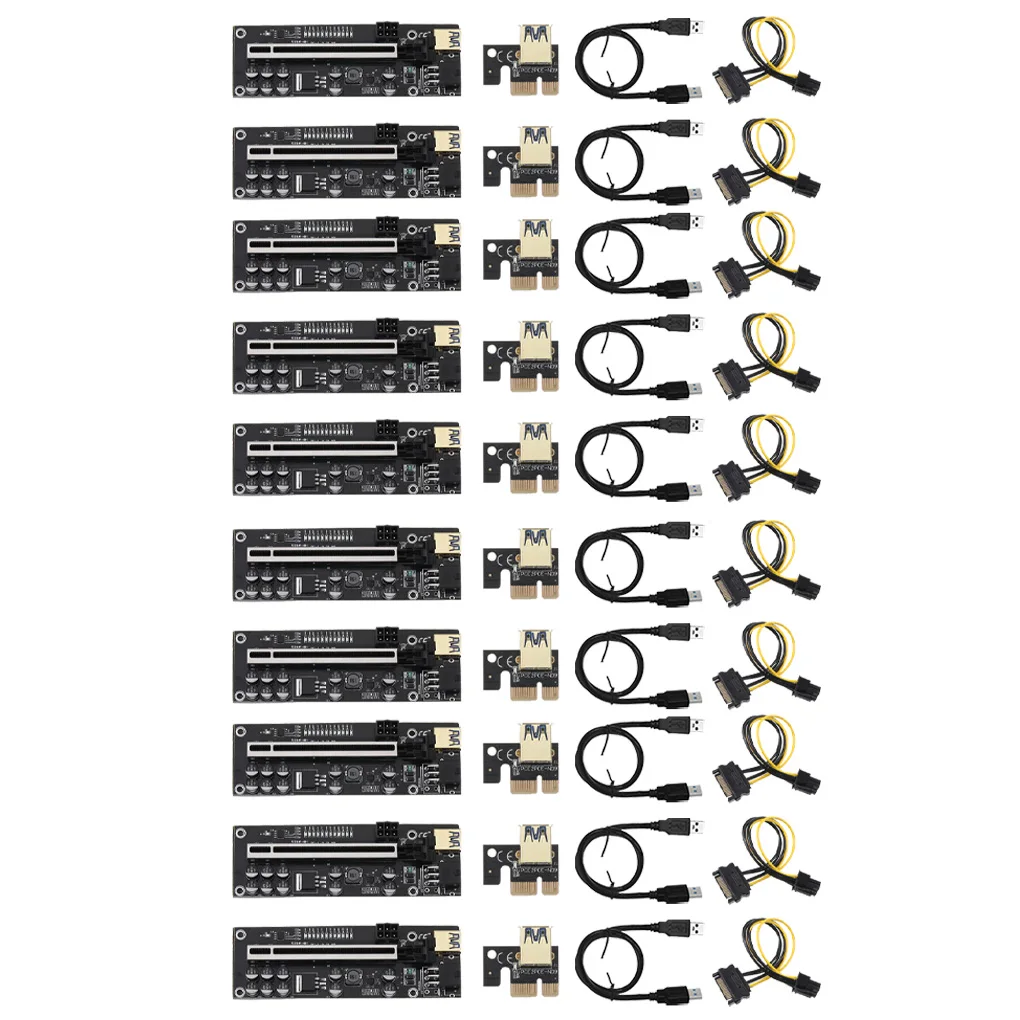 

1-10pc Super Type PCIE Riser 011 V011 Pro PCI-E PCI E Express Card GPU 6pin Adapter Cable Mining Riser For Video Card Bitcoin