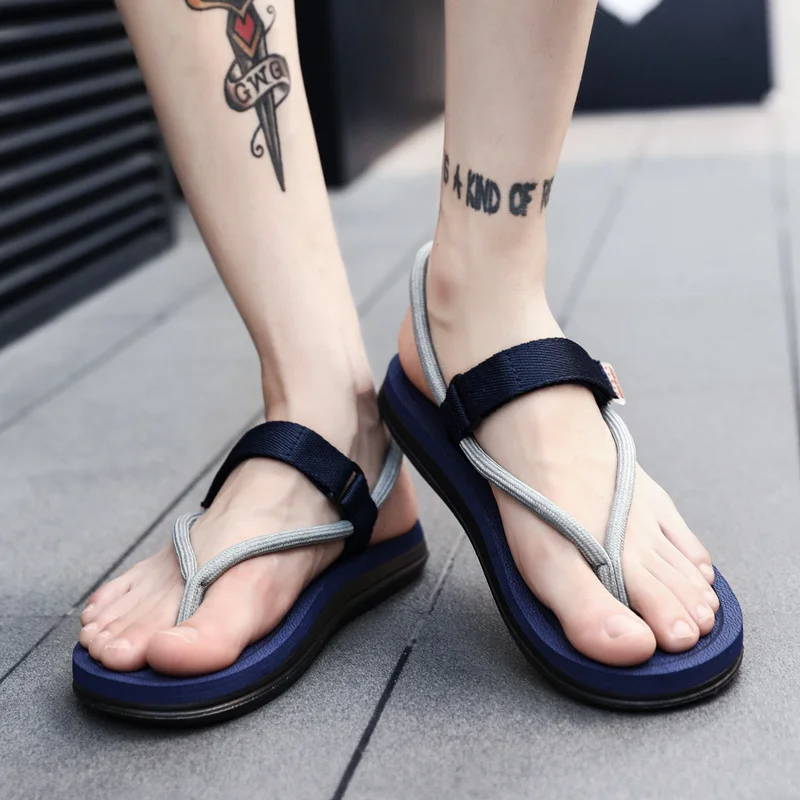 

Summer New Men's Sandals Wild Couple Flat Personality Fashion Flip Flop Sandals Hombre 2021plus Size 36-45