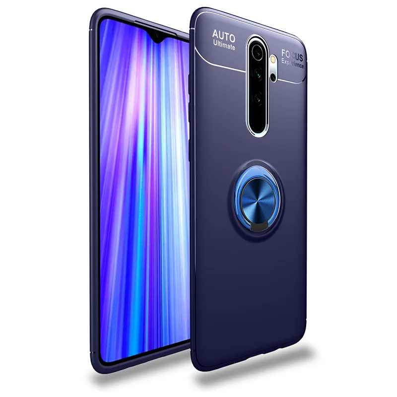 For OPPO A5 2020 Case Soft TPU Silicone Metal Finger Ring Matte Back Cover Shockproof funda |
