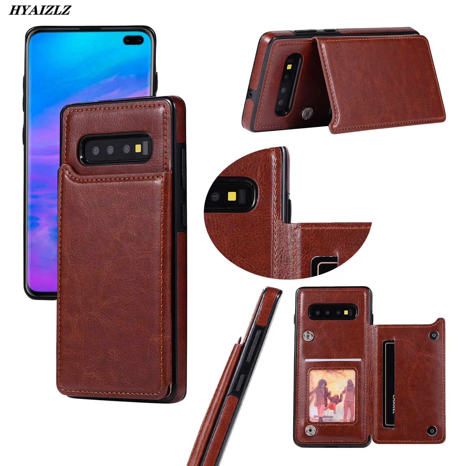 

Wallet Back Case for Galaxy Note 10 8 9 S10 S8 S9 Plus S10e Slim Cover Flip Pu Leather Card Slots Bracket Magnetic Phone Fundas
