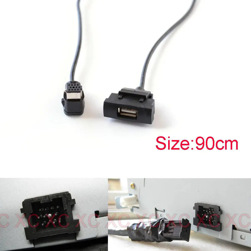 Car CD Radio Extend USB 12Pin L Plug Interface Audio In Cable Adapter for Skoda Octavia Fabia RCD510 RNS315 Panle | Автомобили и