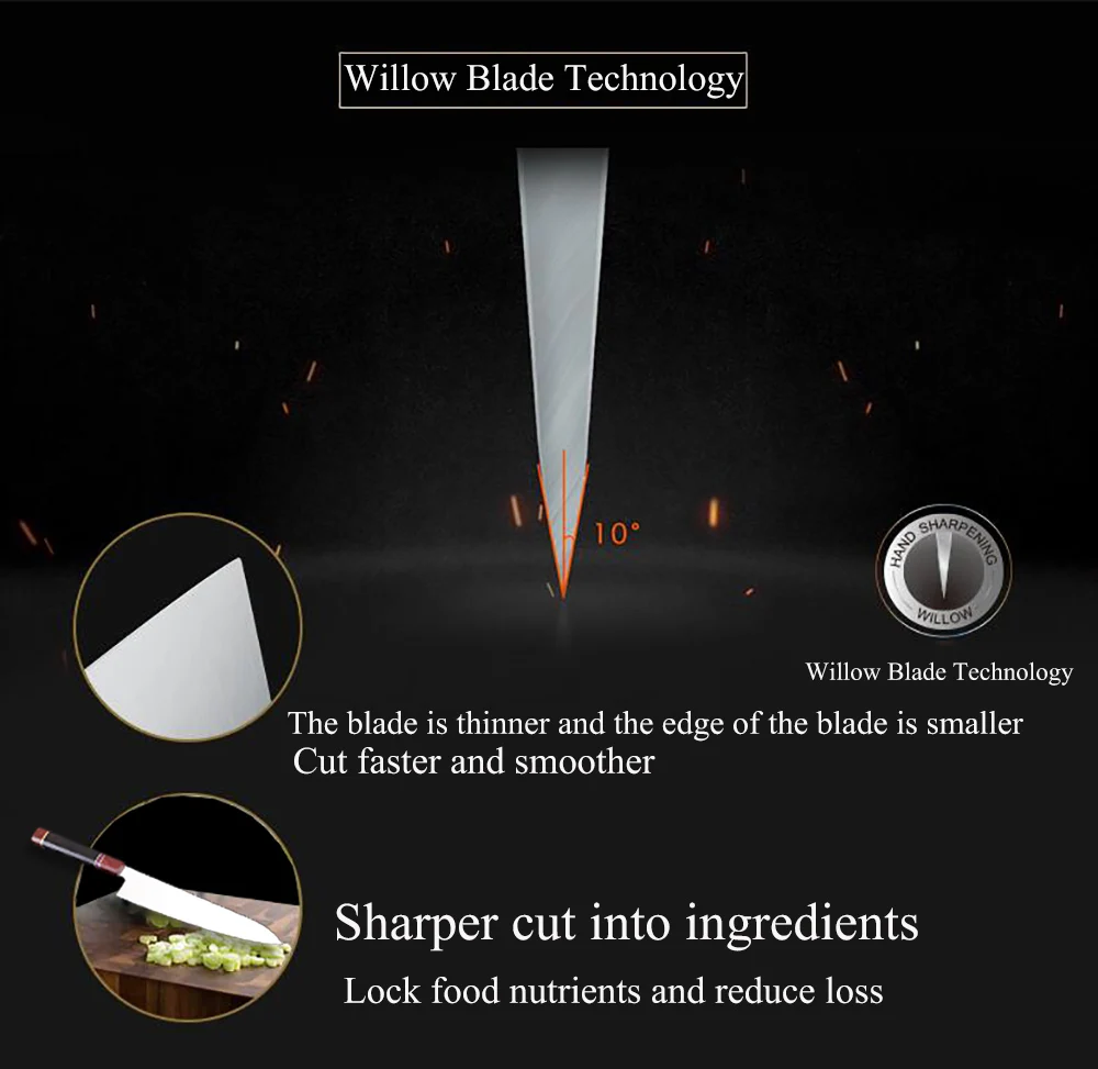 Нож шеф повара XITUO vg10 стальной японский нож сантоку для сашими суши лосося мяса