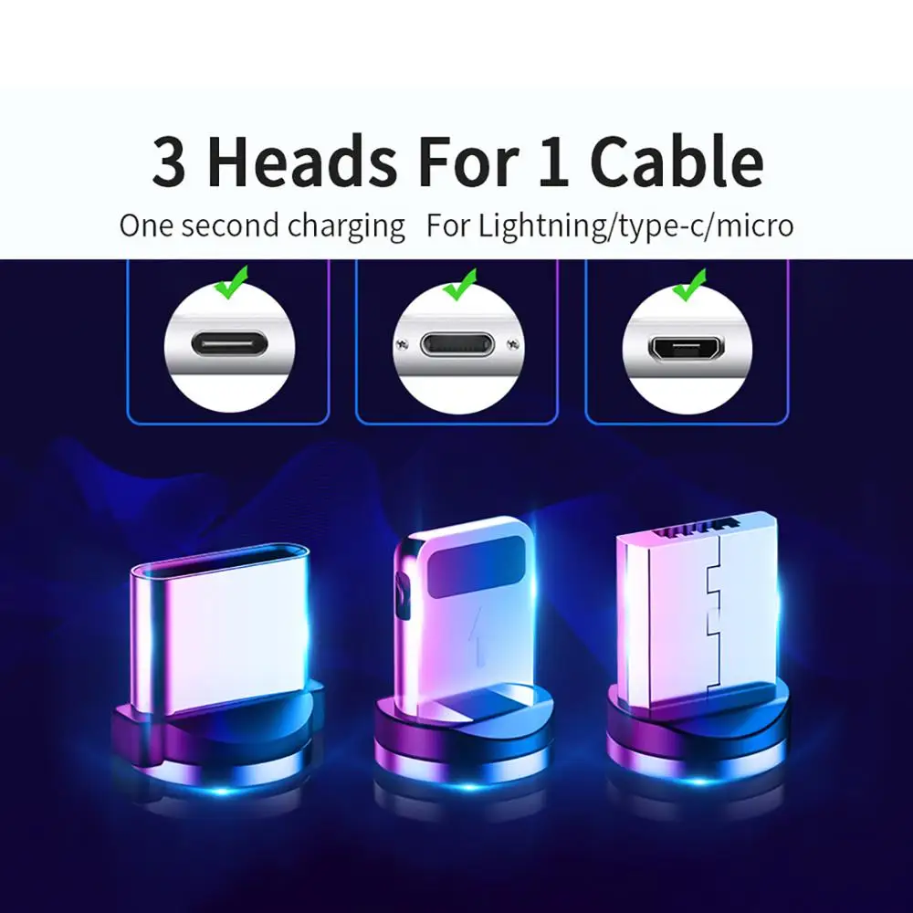 1 м Магнитный кабель Micro usb type C для быстрой зарядки Microusb type-C зарядный провод c