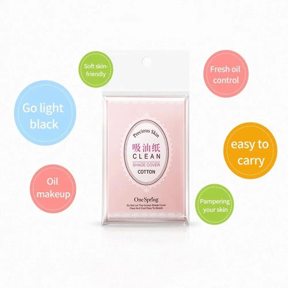 

100 Sheet Oil Control Absorbing Tissue Face Skin Blotting Wipes Paper Green Absorbent Oil Protable Control Clean Paper J5V3