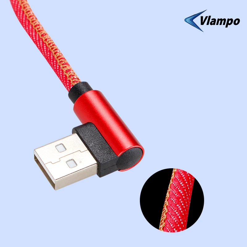 VLAMPO 1 м 2 м 90 градусов зарядный кабель зарядное устройство Micro usb type-C Быстрая зарядка для samsung Galaxy HUAWEI XIAOMI type-c кабель для передачи данных