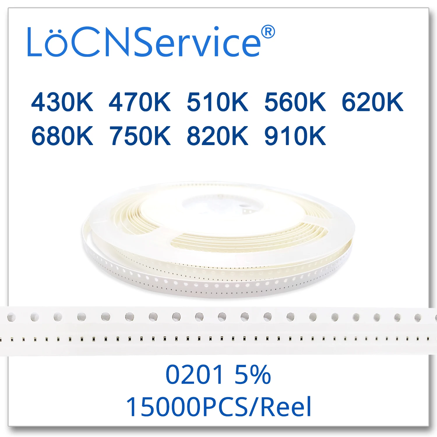 LoCNService 0201 J 5% 15000 шт. 430K 470K 510K 560K 620K 680K 750K 820K 910K smd резистор 434 474 514 564 624 684 754 Ом |