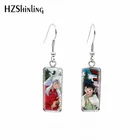 2020 новые серьги Inuyasha и Kagome аниме прямоугольные серьги с крючком стеклянный купол фото ювелирные изделия ручной работы