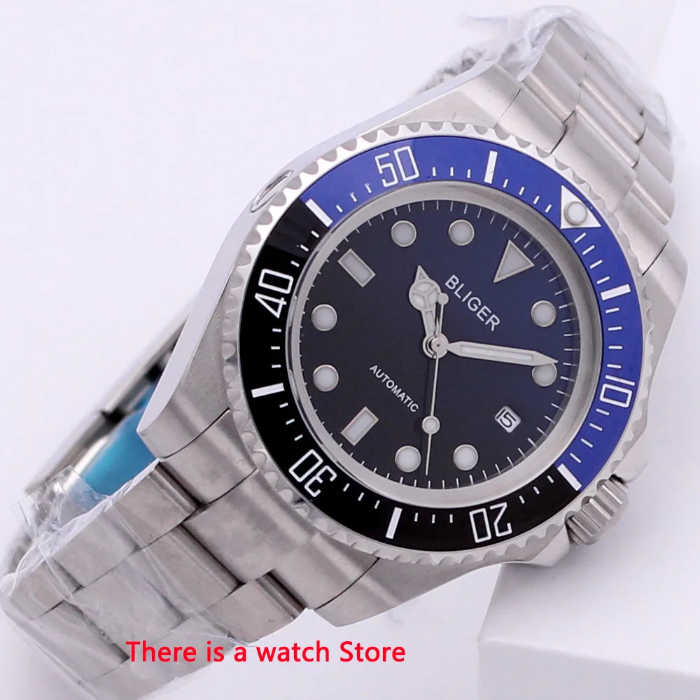 Bliger 43 мм автоматические механические часы для мужчин люксовый бренд бизнес