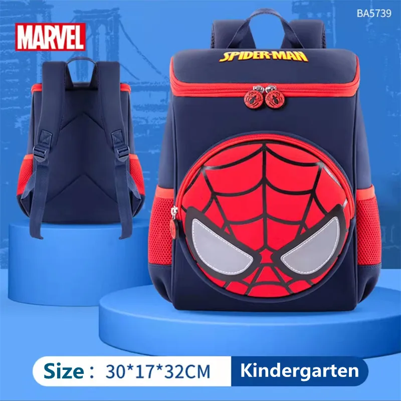 Disney Spider Kindergarten Backpack For Boys Spider Man Student Shoulder Orthopedic School Bag Large Capacity Kids Gifts Mochila