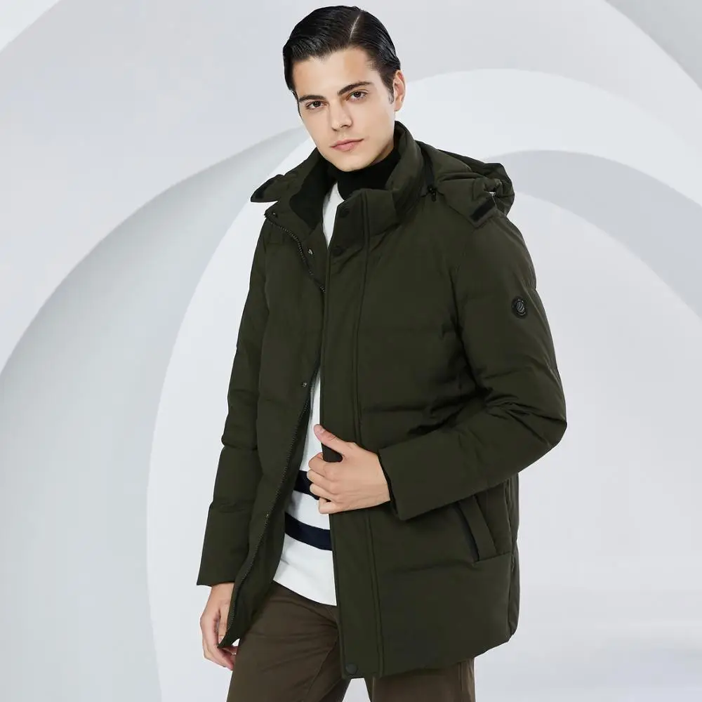 

BOSIDENG winter thicken down jacket for men hooded down coat warm outwear mid-long regular top waterproof B80141021
