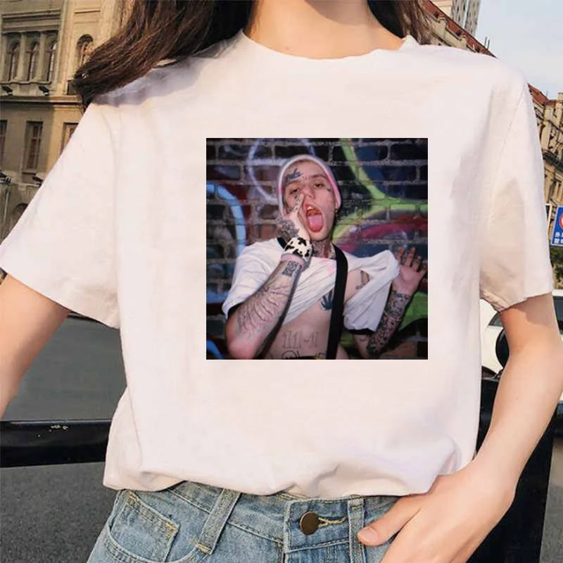 Lil Peep Rapper футболка Rap хип-хоп kawaii Girl Женская Футболка harajuku 90s Корейская винтажная Tumblr футболка с графическим рисунком женские топы