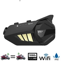 f1 motorcycle wifi driving recorder 1080p hd bluetooth 5 0 helmet headset camera 6 rider group intercom action camera 64g
