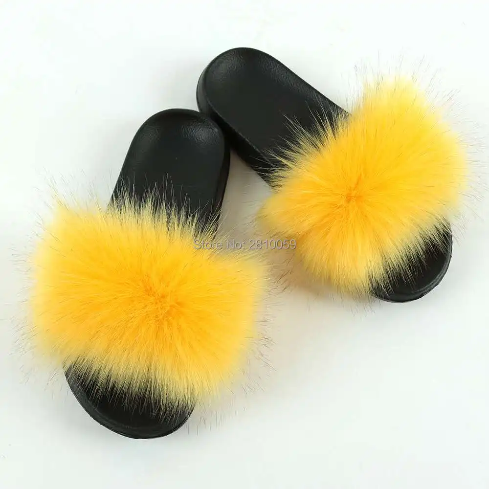 World Bohan fluffy fur slippers women's luxury fox shoes customized | Обувь