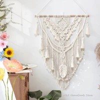 macrame wall hanging tapestry bohemian geometric chic living room bedside porch home wall decor tassel handmade woven tapestry